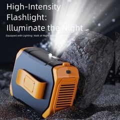 Portable Neck Fan with Waist Clip and 5 Speed Settings USB Rechargeable 1800mAh