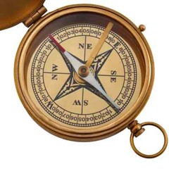 Large 4″ Brass Compass & Rosewood Storage Box, Fully Functional, Nautical Pirate