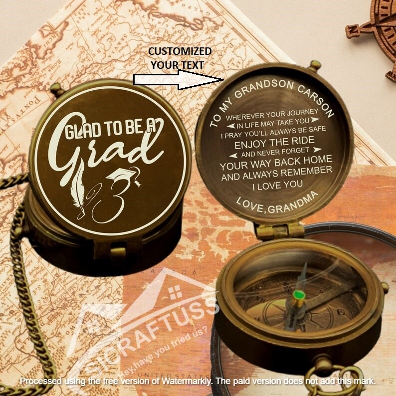 Personalized Graduation Gift For Him – Brass Compass – To My Son Brass Compass