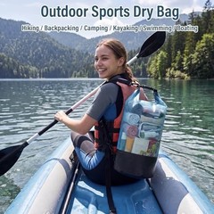 Dry Bag Waterproof for Men Women, 10L Lightweight Roll Top Dry Bag Dark blue