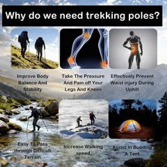 Collapsible Trekking Poles Aluminum Alloy Walking Stick Portable Hiking Pole …