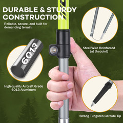 2xCollapsible Trekking Poles Hiking Walking Sticks Folding Alpenstock Anti-shock