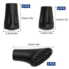 18 Pack Nordic Walking Poles Rubber Bumpers Non Slip for All Aisles Nord…