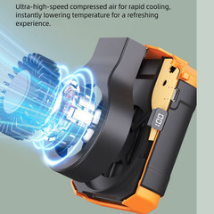 Portable Neck Fan with Waist Clip and 5 Speed Settings USB Rechargeable 1800mAh