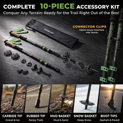 Trekology 3K Carbon Fiber Trekking Poles (210g) – Pair of Ultralight Hiking