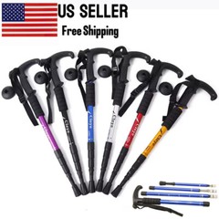 Trekking Poles Nordic Walking Hiking Sticks Adjustable Anti-shock Alpenstock US