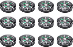 12PCS Mini Pocket Compass 20mm Oil Filled Compass for Hiking Camping Outdoor