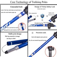 Walking Stick, Folding, Walking Stick, Cork, Breathable, Trekking, Shockproof, Ru…