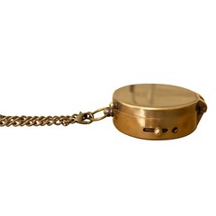 Antique Brass Flat compass with Leather Case engraved box Hiking camping Gift