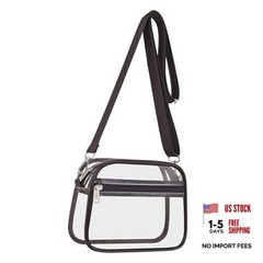Clear Bag for Stadium Events Clear Sports Fan Handbags Purses Small Chocolate