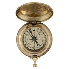 Handmade Brass 2″ Push Button Magnetic Pocket Compass for Camping & Travel