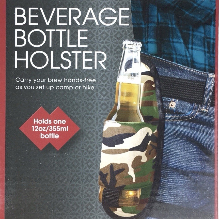 Beverage Bottle Holster Holder Camouflage Camo Waist Belt Hiking Camping Gift