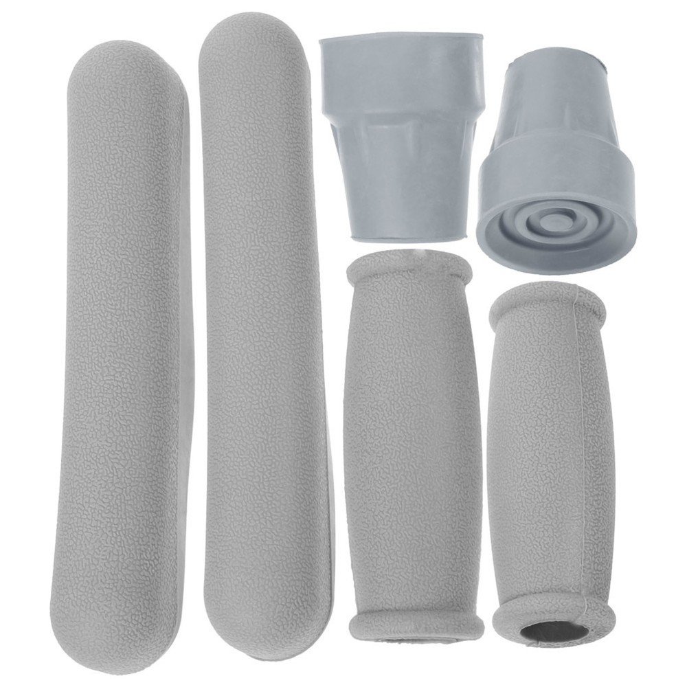 1Set Reusable Rubber Crutch Handle Covers Comfortable Underarm Pad Walking Kit