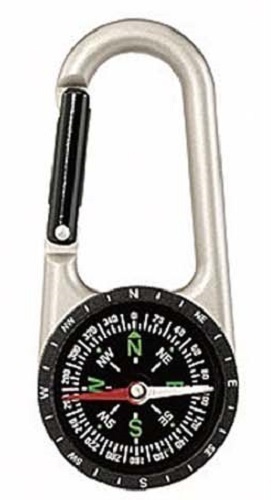 Carabiner Compass Blister Carded – 110mm Zinc – Clips To Keys Pants Bags & More