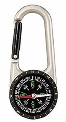 Carabiner Compass Blister Carded – 110mm Zinc – Clips To Keys Pants Bags & More