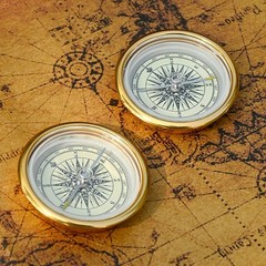 Retros Golden Aluminum Compasses Accurate Direction Finding Tool Light weight