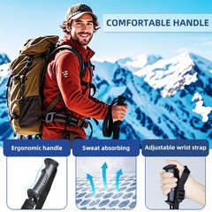 2X Adjustable Trekking Poles Nordic Walking Sticks Anti-shock Hiking Alpenstock