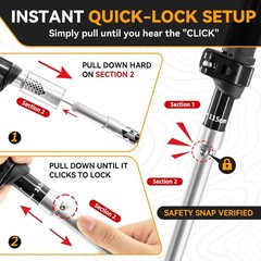 Lightweight Adjustable Aluminum Collapsible Trekking Poles for Hiking (2 Pack)