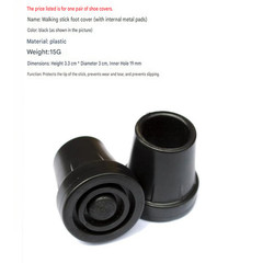 3.3cm Diameter Anti-Slip Rubber Tip Cap for Elderly Walking Canes Black