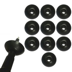 10pcs Outdoor Pole Mud Trays Black Plastic Diameter 5.3cm Thickness 2.15cm