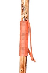 Detachable Fir Wood Walking Stick with Wolf Carving & Compass – 55 Inches, Natur
