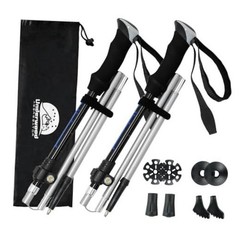 Trekking Poles Collapsible Hiking Poles – 2 Pack Aluminum 110-130cm Black