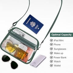 Clear Bag for Stadium Events Clear Sports Fan Handbags Large Forest Green