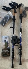 TRAIL BUDDY Ultrastrong Collapsable Adjustable Trekking Hiking Poles Black& Blue