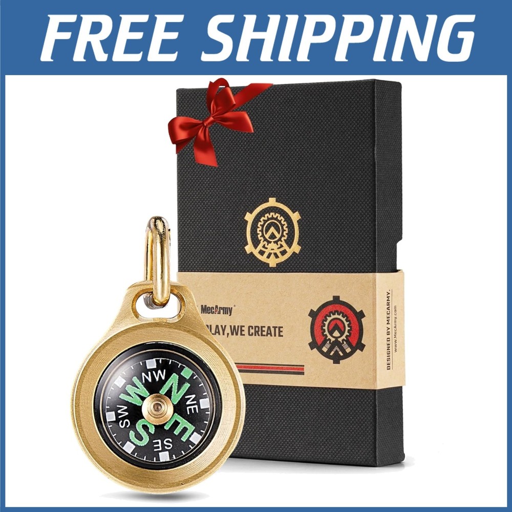 Compact Glow in the Dark Compass: Survival Keychain Pendant