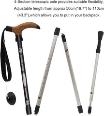Aluminum Alloy Quick Lock Trekking Pole Adjustable Anti-Shock 2 Pack