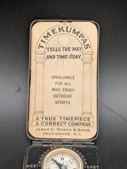 Antique 1926 Timekumpas Pocket Sundial Compass James Doran Solid Silver Tested