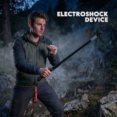 Survival Walking Stick with Dual LED Light & Emergency Power Bank – Collapsible