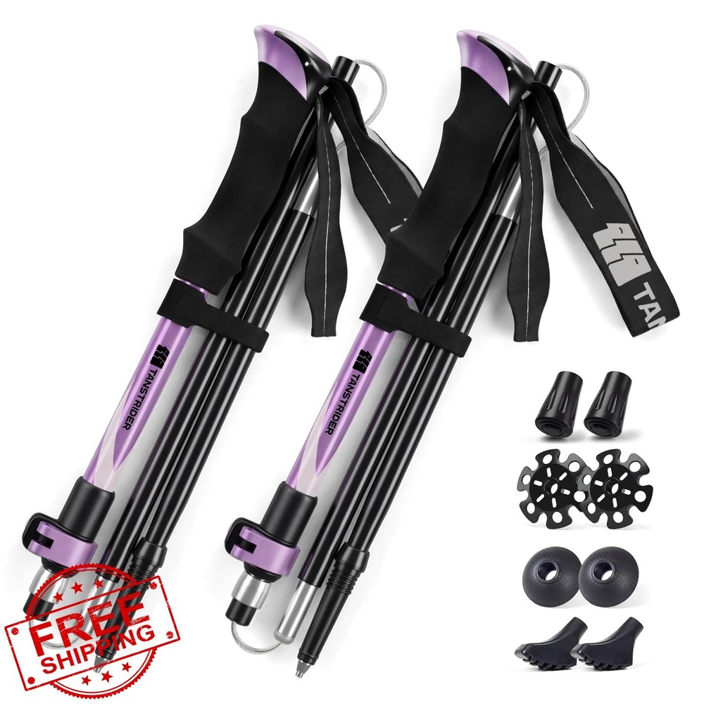 TANSTRIDER Trekking Poles Purple 43-53 Inch Adjustable