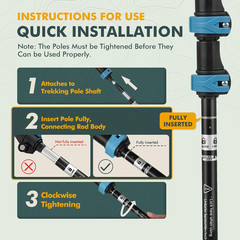 TR-Z Collapsible Trekking Poles, 7075 Aircraft Aluminum Lightweight Adjustable H