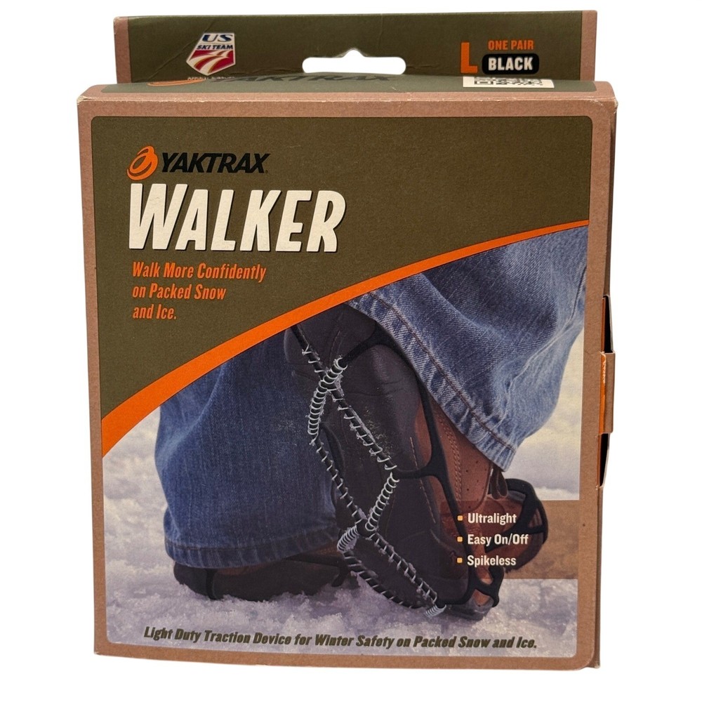 Yaktrax Walker Traction Device for Snow and Ice Black Size Large New in Box