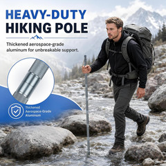 H2 Survive Tactical Walking Stick, 7-In-1 Staff with Multi-Tool | Aerospace-Grad