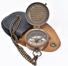 Trust in The Lord Engraved Compass, Proverbs 3: 5-16 Graduation gift, Compass…