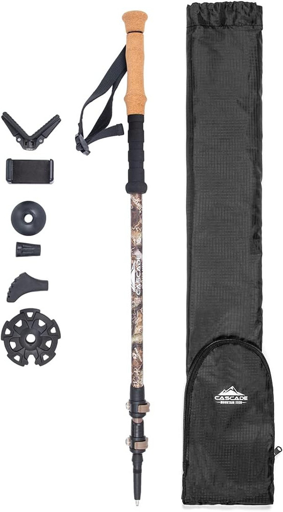 Trekking Poles – Carbon Fiber Monopod Walking or Hiking Sticks with with Accesso