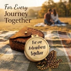 Elegant Vintage Brass Compass with Leather Case – Perfect Gift for Milestones