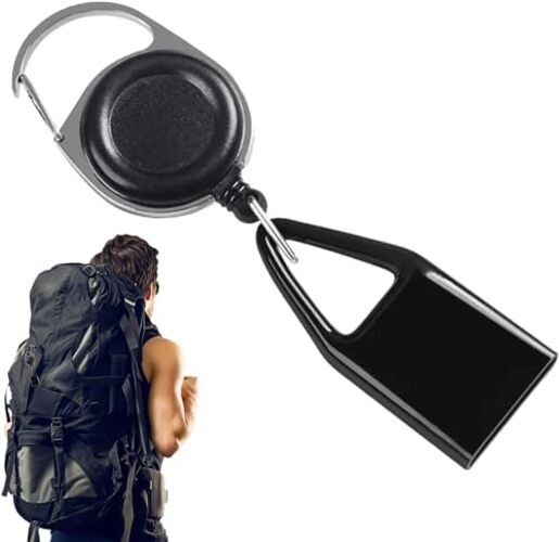Black Lighter Clip Holder, Retractable Lighter Pouch, Stretch Cord Clip