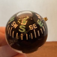 1 Survival Compass Ball Pin On Liquid Filled Camping Hiking Military Outdoor