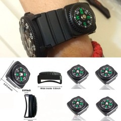 4x Mini Removable Watch Compass For Outdoor Camping Hiking Travel Survival Tools