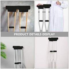1 Set Reusable Crutch Mats Black Comfortable Underarm Pads for Elders