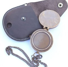 Engravable Brass Compass Nautical Antique Vintage Pocket Gift 2″ With Case