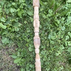 Hand-Carved Wooden Walking Stick Cane w/ Animal Head Handle, Brown, Unisex