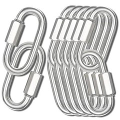 4.2″ Chain Quick Links, 12Pcs 1/2″ Heavy Duty Carabiner, 2500 12PCS-4.2″ Silver
