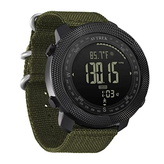 AVTREK Mens Outdoor Sport Tactical Survival Watches Hiking Digital Wrist GREEN