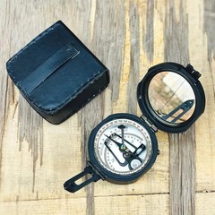 100% Working Brass Brunton Pocket Vintage Compass With Leather Case