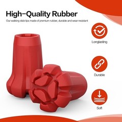 Hiking Pole Tips, 4Pcs, Rubber, Wear & Tear Resistant, for Trekking Poles,