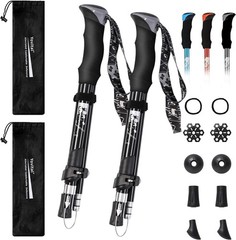 Trekking Poles Collapsible Hiking Poles – Lightweight Aircraft-Grade Aluminum…